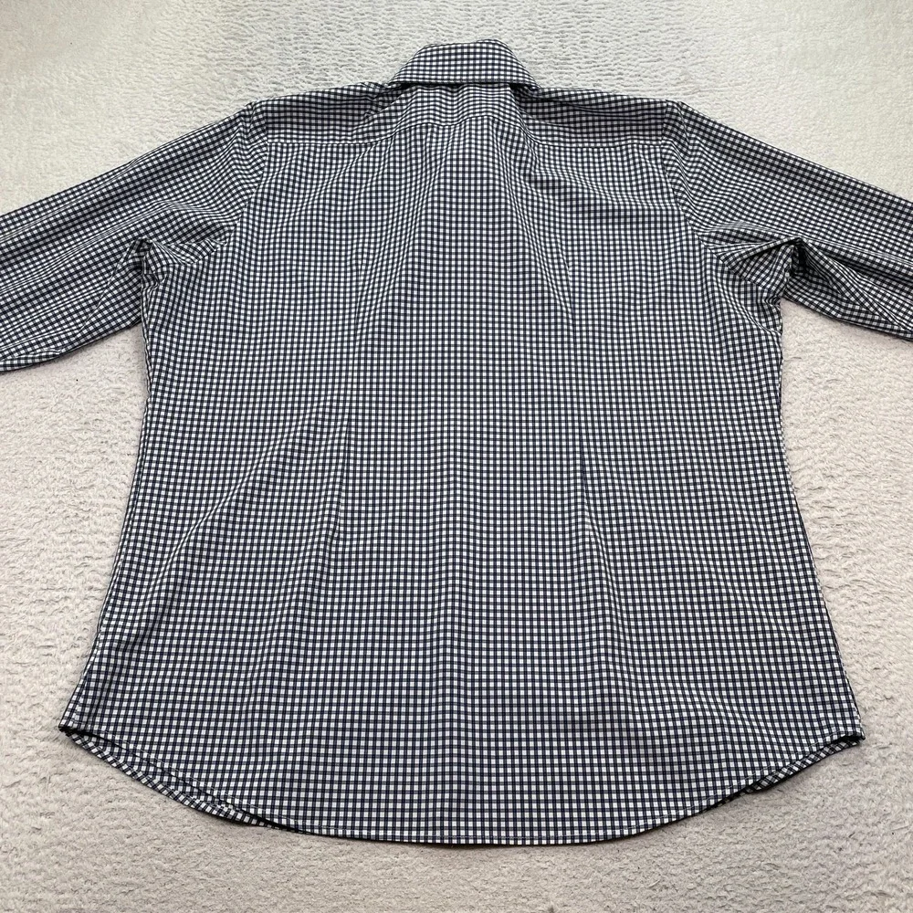 Mizzen Main Leeward XL Standard Fit Performance Dress Shirt‎ Blue white Plaid